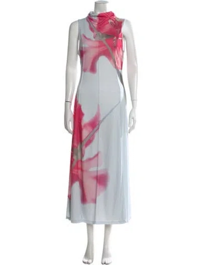 Pre-owned Ted Baker Floral Print Long Dress In Multi