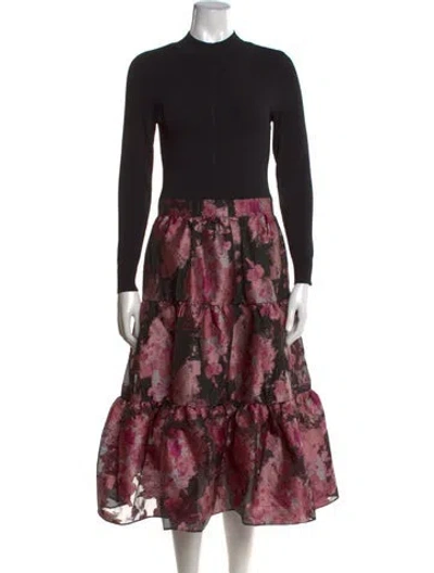 Pre-owned Ted Baker Floral Print Long Dress In Multi