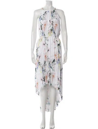 Pre-owned Ted Baker Floral Print Long Dress In Pink