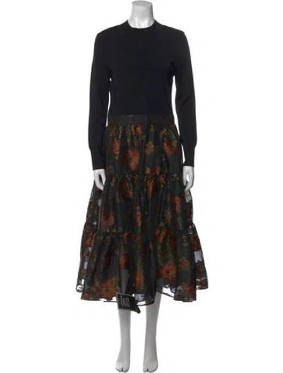 Pre-owned Ted Baker Floral Print Long Dress W/ Tags In Multi