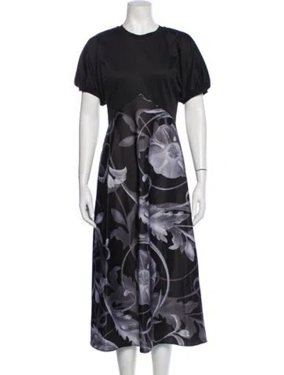 Pre-owned Ted Baker Floral Print Midi Length Dress In Blue