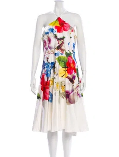 Pre-owned Ted Baker Floral Print Midi Length Dress In Multi