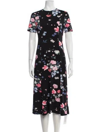 Pre-owned Ted Baker Floral Print Midi Length Dress In Multi
