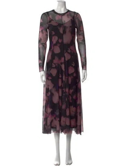 Pre-owned Ted Baker Floral Print Midi Length Dress In Multicolor