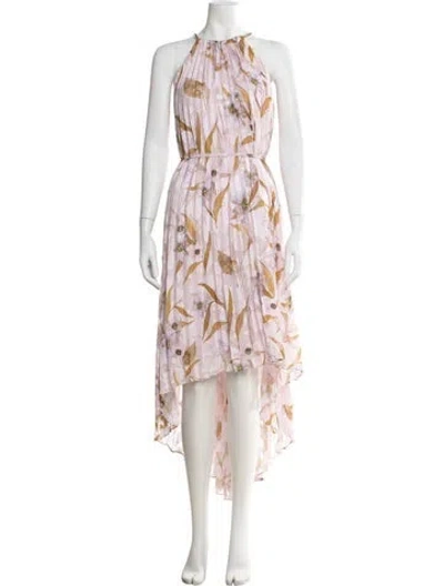 Pre-owned Ted Baker Floral Print Midi Length Dress In Neutral