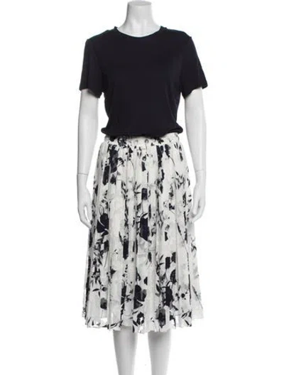 Pre-owned Ted Baker Floral Print Midi Length Dress In Neutral