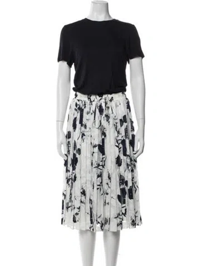 Pre-owned Ted Baker Floral Print Midi Length Dress In Neutrals