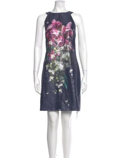 Pre-owned Ted Baker Floral Print Mini Dress