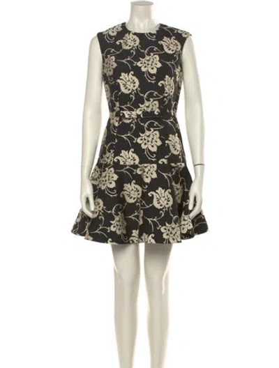Pre-owned Ted Baker Floral Print Mini Dress In Black