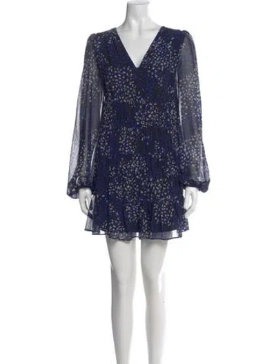Pre-owned Ted Baker Floral Print Mini Dress In Black