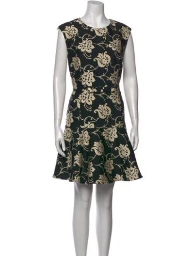 Pre-owned Ted Baker Floral Print Mini Dress In Black