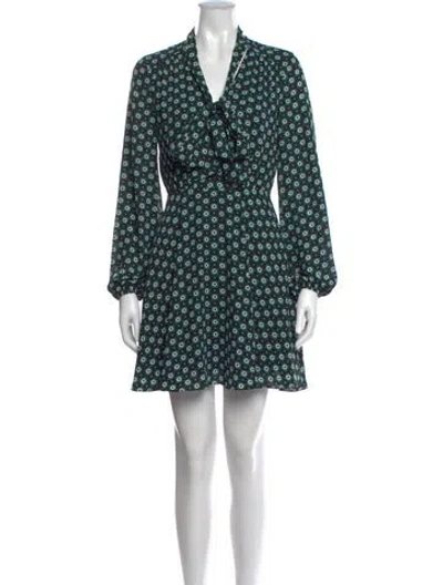 Pre-owned Ted Baker Floral Print Mini Dress In Black