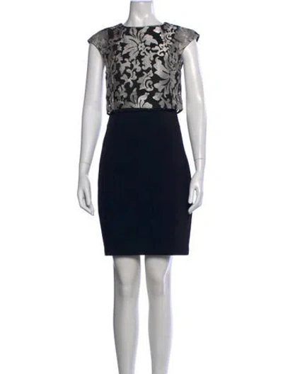 Pre-owned Ted Baker Floral Print Mini Dress In Black