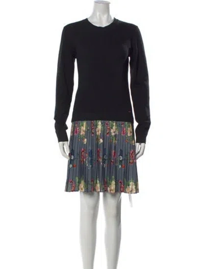 Pre-owned Ted Baker Floral Print Mini Dress In Black/grey