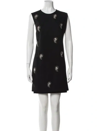 Pre-owned Ted Baker Floral Print Mini Dress In Gray