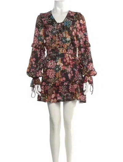 Pre-owned Ted Baker Floral Print Mini Dress In Multi