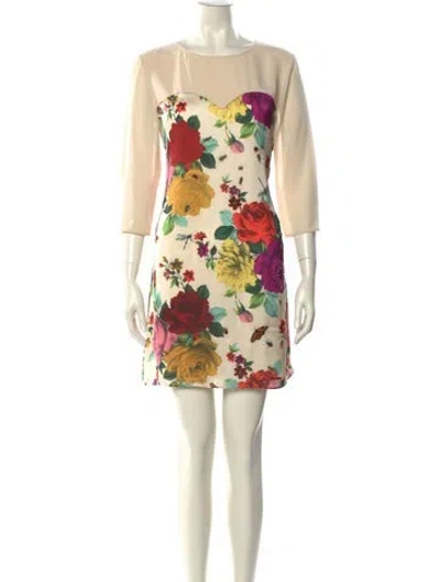 Pre-owned Ted Baker Floral Print Mini Dress In Multi