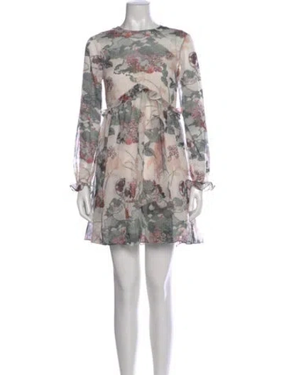 Pre-owned Ted Baker Floral Print Mini Dress In Multi