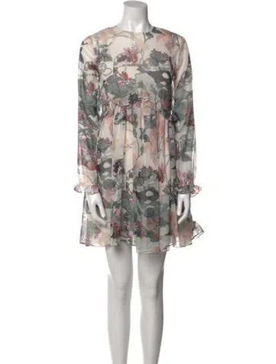 Pre-owned Ted Baker Floral Print Mini Dress In Multi