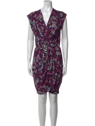 Pre-owned Ted Baker Floral Print Mini Dress In Multi