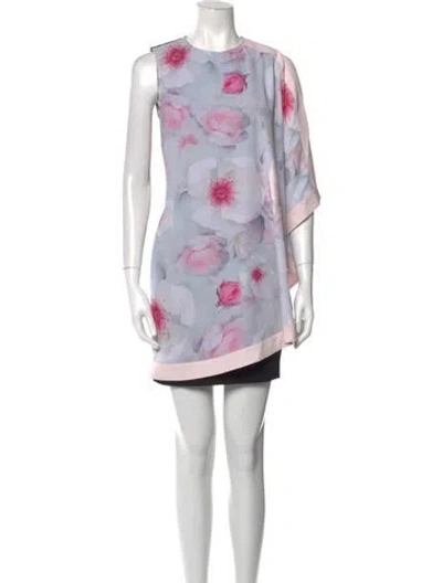 Pre-owned Ted Baker Floral Print Mini Dress In Multi