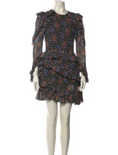 Pre-owned Ted Baker Floral Print Mini Dress In Multi