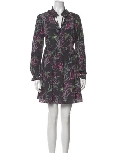 Pre-owned Ted Baker Floral Print Mini Dress In Multi