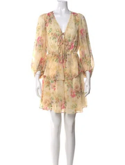 Pre-owned Ted Baker Floral Print Mini Dress In Multi