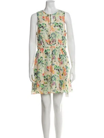 Pre-owned Ted Baker Floral Print Mini Dress In Multi