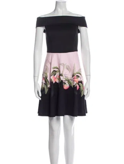 Pre-owned Ted Baker Floral Print Mini Dress In Multi
