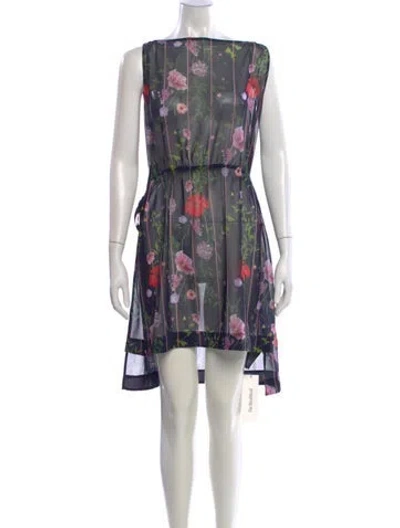 Pre-owned Ted Baker Floral Print Mini Dress In Multi