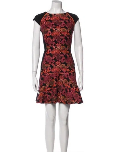 Pre-owned Ted Baker Floral Print Mini Dress In Multi
