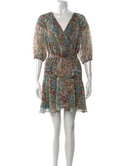 Pre-owned Ted Baker Floral Print Mini Dress In Multi