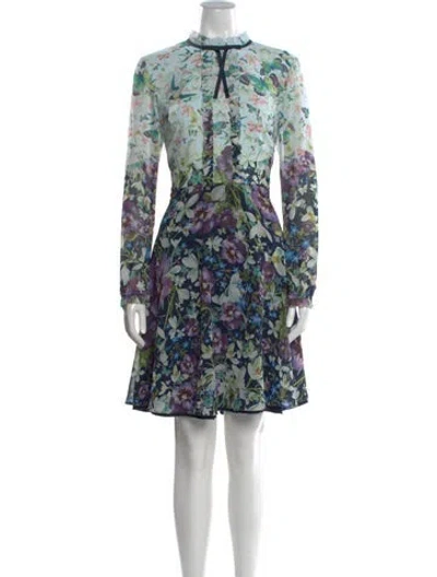 Pre-owned Ted Baker Floral Print Mini Dress In Multi
