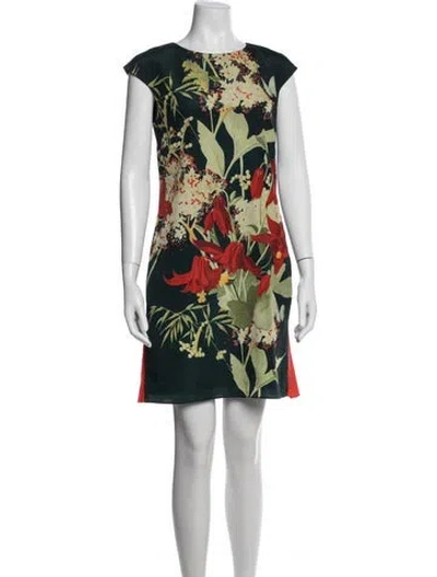 Pre-owned Ted Baker Floral Print Mini Dress In Multi