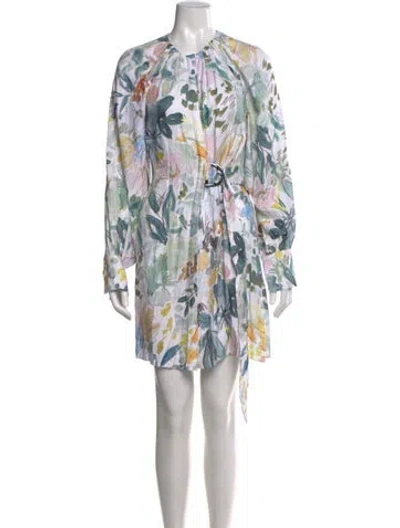 Pre-owned Ted Baker Floral Print Mini Dress In Multi