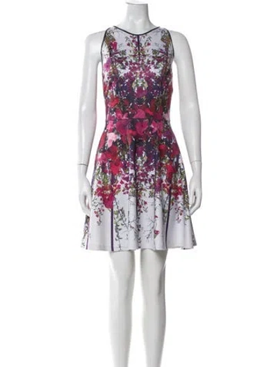 Pre-owned Ted Baker Floral Print Mini Dress In Multi