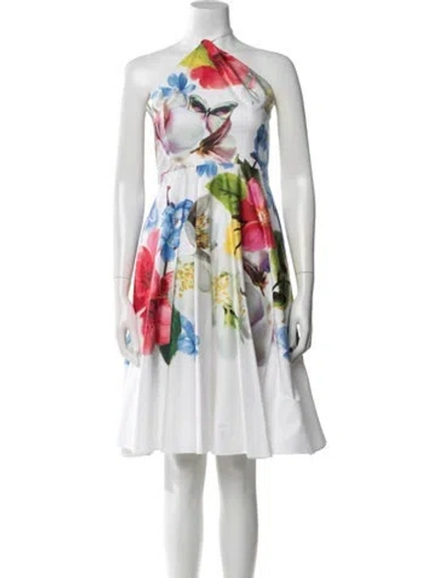 Pre-owned Ted Baker Floral Print Mini Dress In Multi