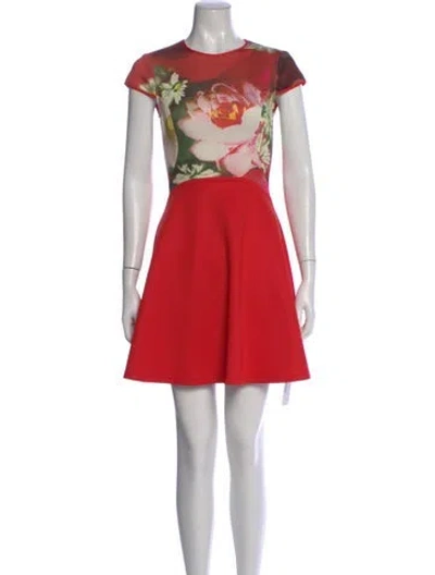 Pre-owned Ted Baker Floral Print Mini Dress In Multi
