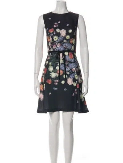 Pre-owned Ted Baker Floral Print Mini Dress In Multi