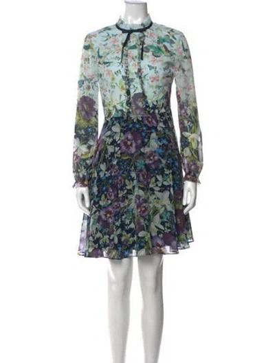 Pre-owned Ted Baker Floral Print Mini Dress In Multi