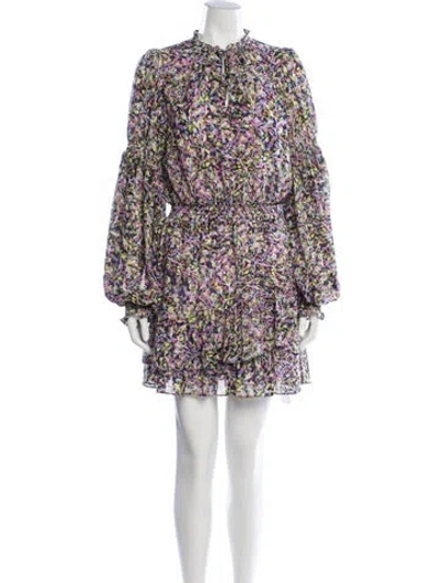 Pre-owned Ted Baker Floral Print Mini Dress In Multi