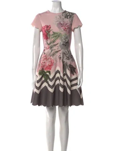 Pre-owned Ted Baker Floral Print Mini Dress In Multi