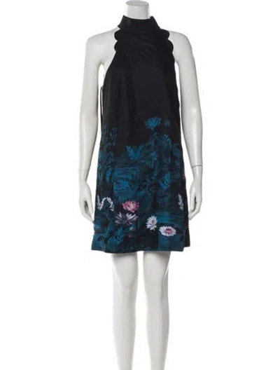 Pre-owned Ted Baker Floral Print Mini Dress In Multi