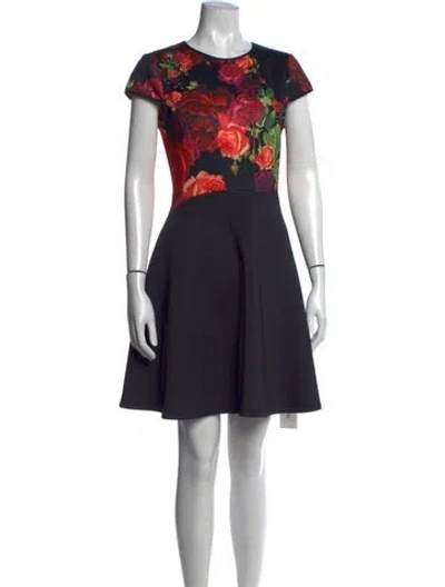 Pre-owned Ted Baker Floral Print Mini Dress In Multi
