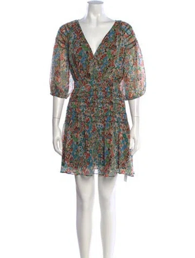 Pre-owned Ted Baker Floral Print Mini Dress In Neutrals