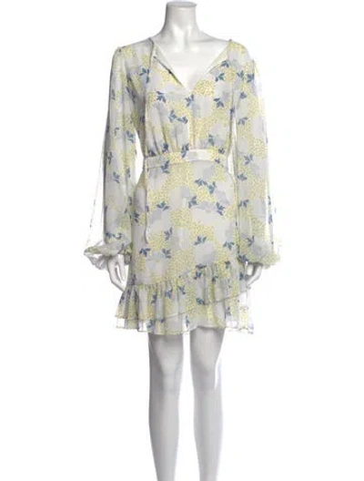 Pre-owned Ted Baker Floral Print Mini Dress In Neutrals