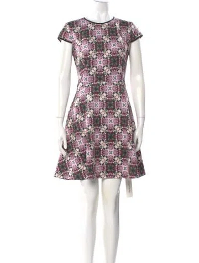 Pre-owned Ted Baker Floral Print Mini Dress In Pink