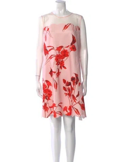 Pre-owned Ted Baker Floral Print Mini Dress In Pink