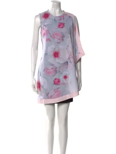 Pre-owned Ted Baker Floral Print Mini Dress In Pink